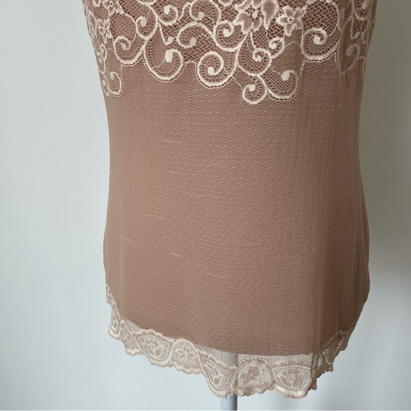 Commando Ivory Beige Nude Tulip Lace & Mesh Camisole Layering Top EUC Size S/M - Picture 9 of 12